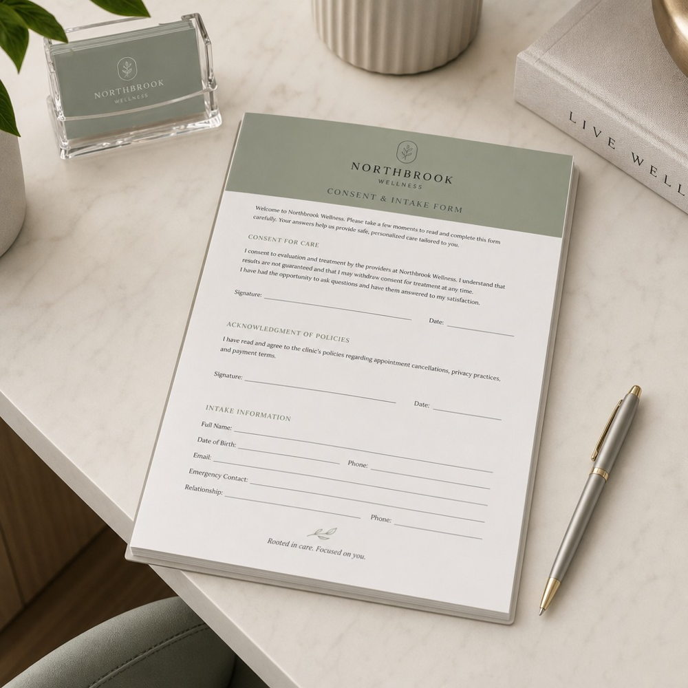 Branded consent and intake form pack