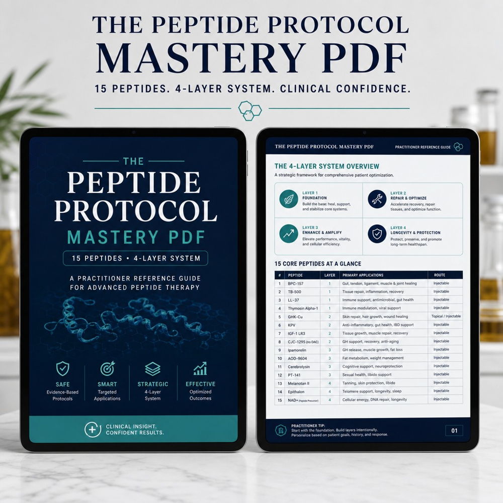 The Peptide Protocol Mastery PDF (15 peptides, 4-layer system)